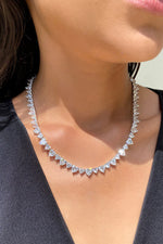 Hearty Tennis Necklace, 3mm 925 sterling silver chain