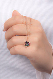 Lucky Clover Topaz Gems Flower Necklace