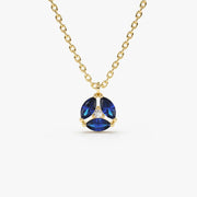 Marquise Sapphire Cluster Necklace