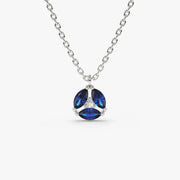 Marquise Sapphire Cluster Necklace