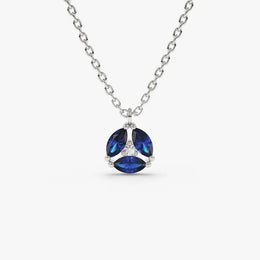 Marquise Sapphire Cluster Necklace