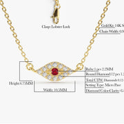 Winking Ruby Eye Necklace