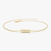 Trio Diamond Bracelet with Thin Chain
