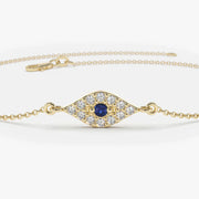 Diamond and Sapphire Evil Eye Bracelet