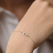 Diamond and Sapphire Evil Eye Bracelet