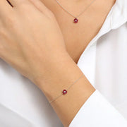 Gold Marquise Ruby Cluster Bracelet