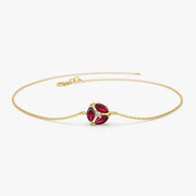Gold Marquise Ruby Cluster Bracelet