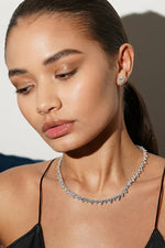 Hearty Tennis Necklace, 3mm 925 sterling silver chain

