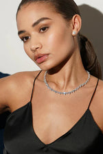 Hearty Tennis Necklace, 3mm 925 sterling silver chain

