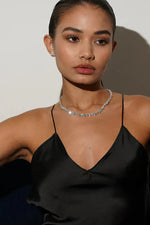 Hearty Tennis Necklace, 3mm 925 sterling silver chain

