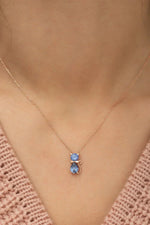 Midnight Cat Sapphire Necklace in 18K gold plated sterling silver with blue sapphire stones

