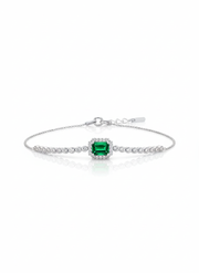 Emerald Halo Tennis Bracelet