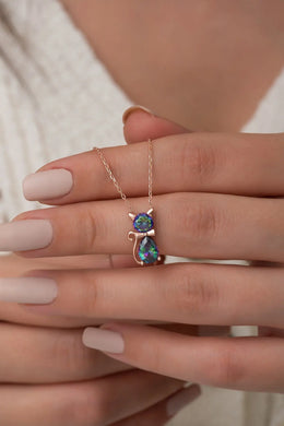 Mystic Catzy pendant in 925 silver with mystic topaz stone


