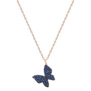 Small Blue Butterfly Necklace