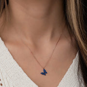 Small Blue Butterfly Necklace