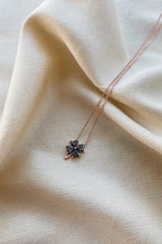 Lucky Clover Topaz Gems Flower Necklace