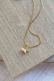 Golden Butterfly Whisper Necklace