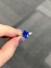 Blue Sapphire Zircon Ring 1